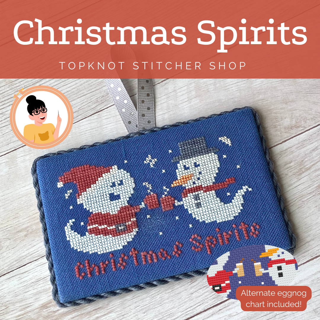 Christmas Spirits - A Holiday Ghostie | TopKnot Stitcher Shop - Printed Pattern