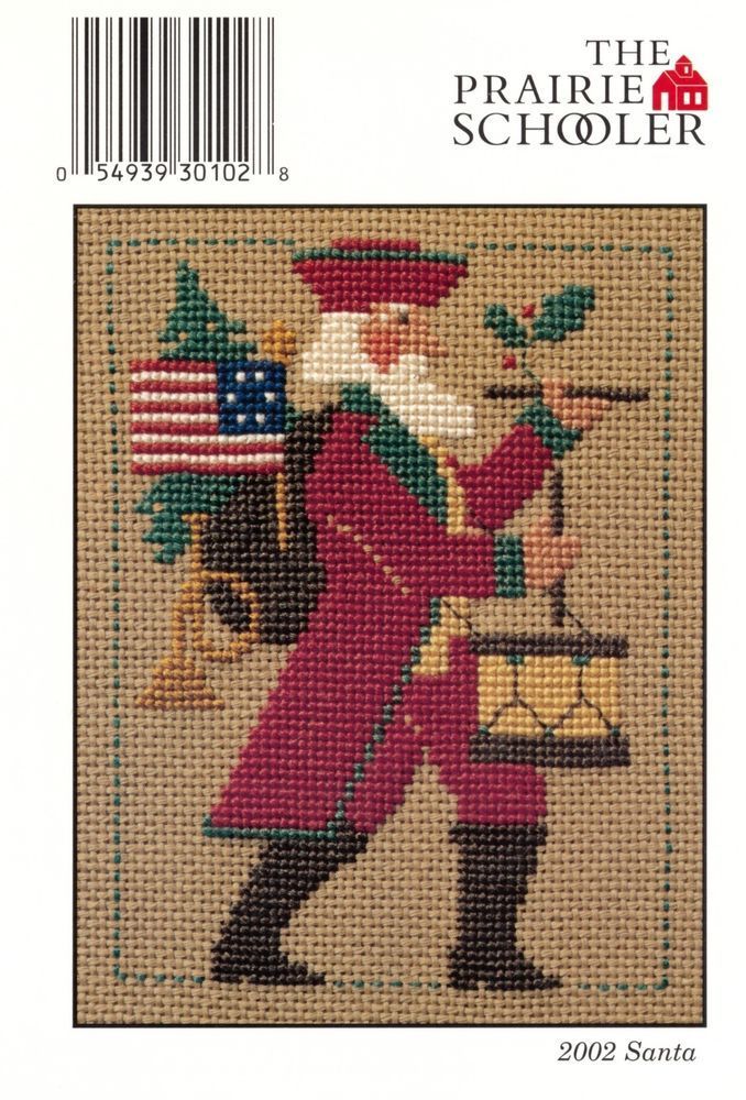 Santa carrying drums and horn plus american flag