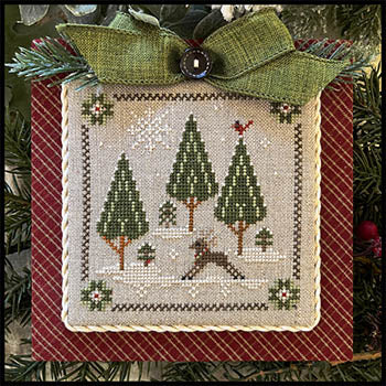 Log Cabin Deer - Log Cabin Christmas #6  | Little House Needleworks