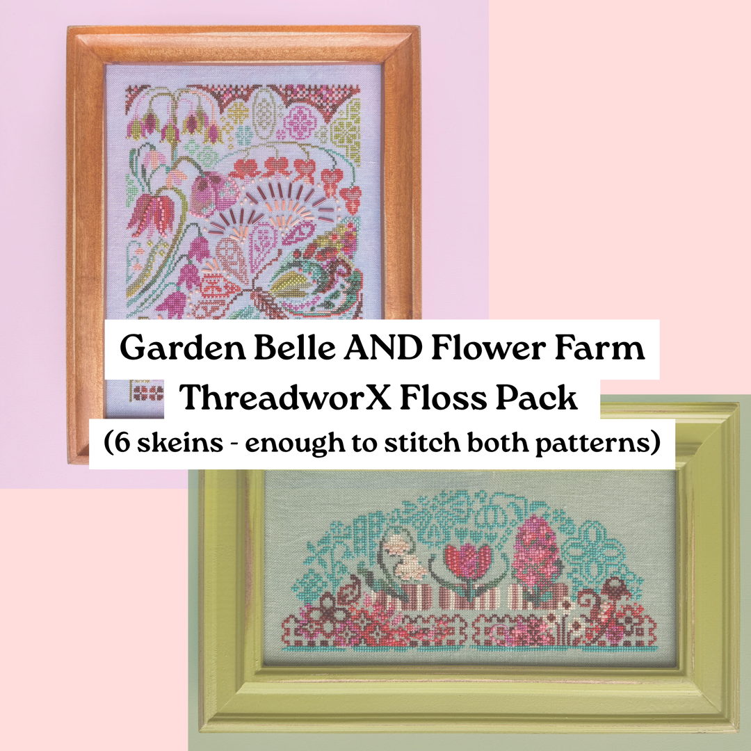 ThreadworX Floss Pack for Garden Belle AND Flower Farm by JEDxStitch (charts/DMC not included)