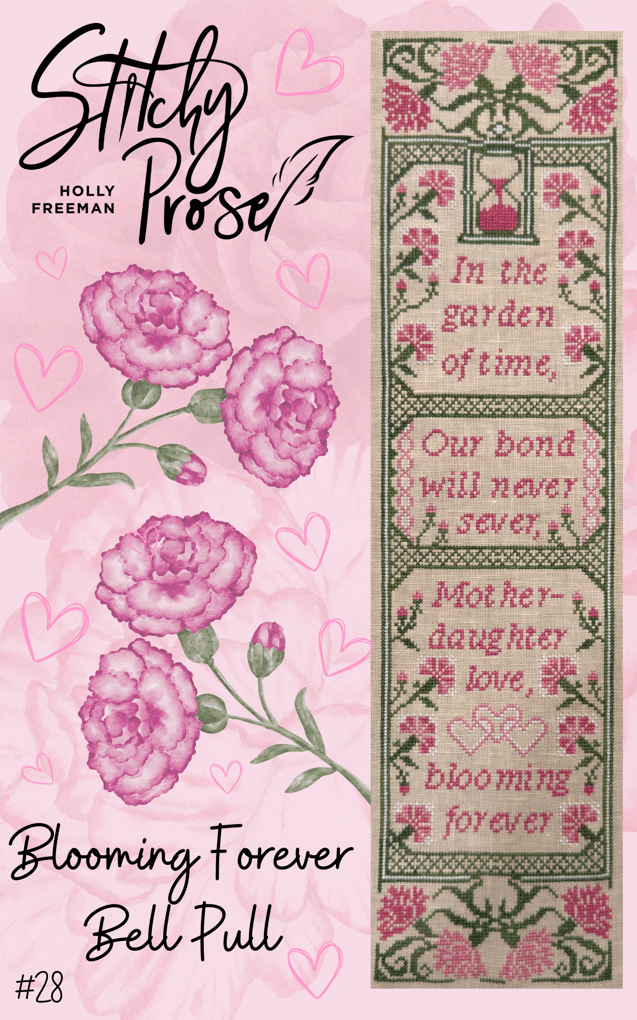 Blooming Forever Bell Pull (+ hanger available!) | Stitchy Prose
