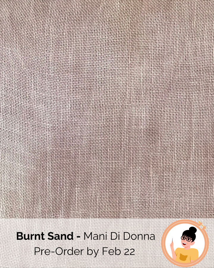 hand dyed cross stitch linen light Brown with a touch of cream 