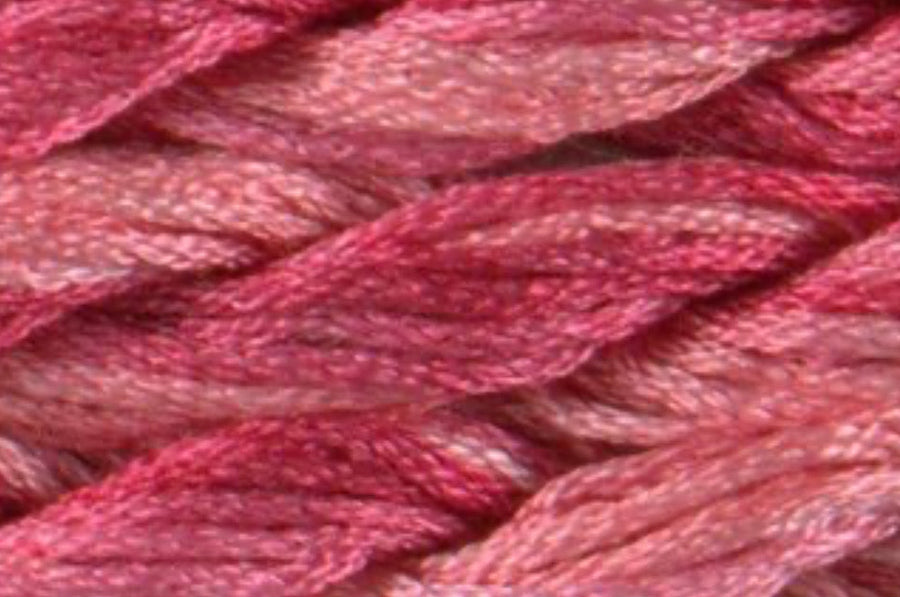 Close-up of pink yarn with a textured surface