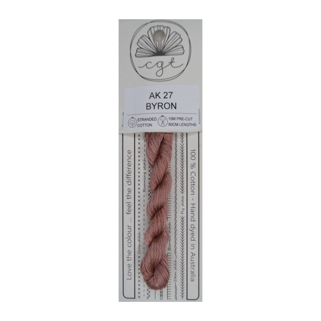 Carded thread with a label on a white background