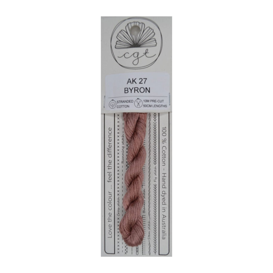 Carded thread with a label on a white background