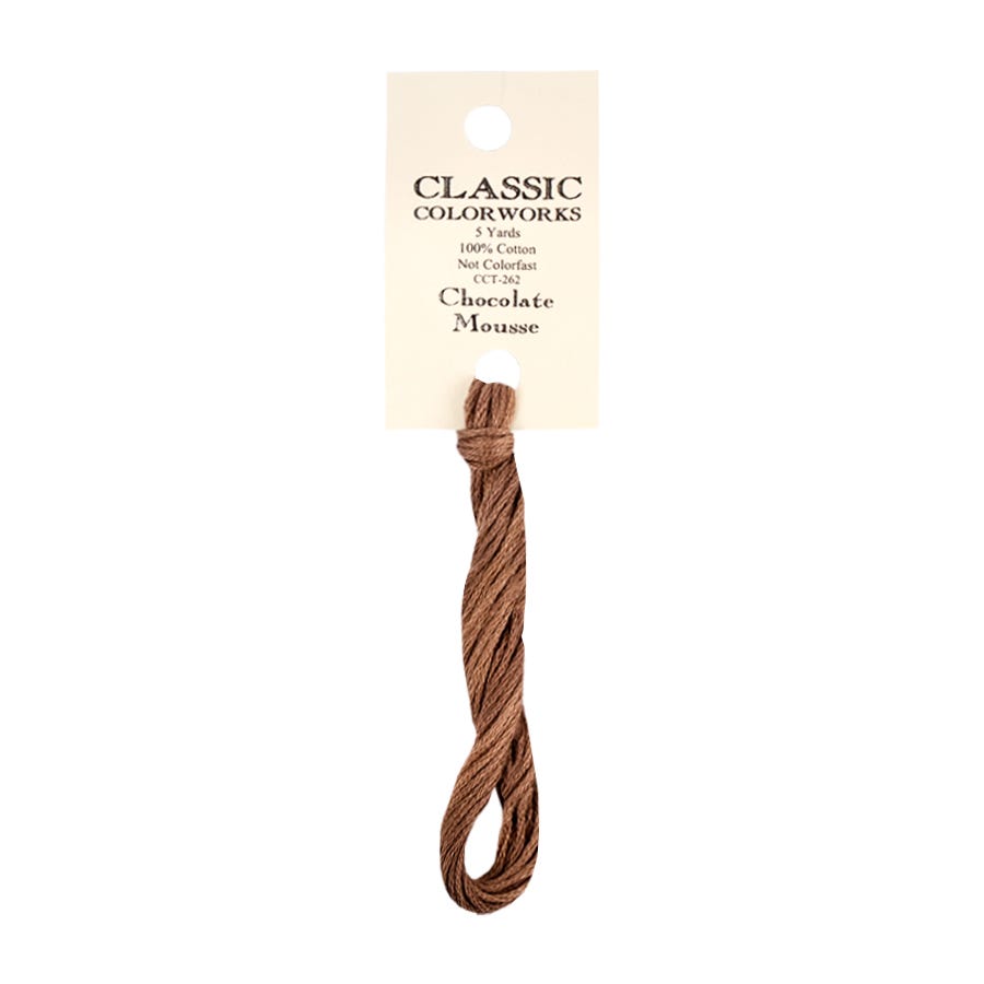 Brown thread dyestrand with a Classic Colorworks label on a white background