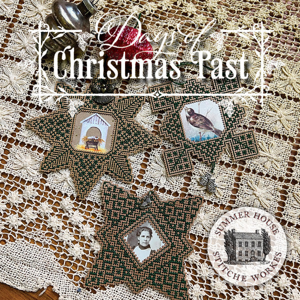 Decorative cover with lace, vintage elements, and 'Diary of Christmas Past' text on a textured background.