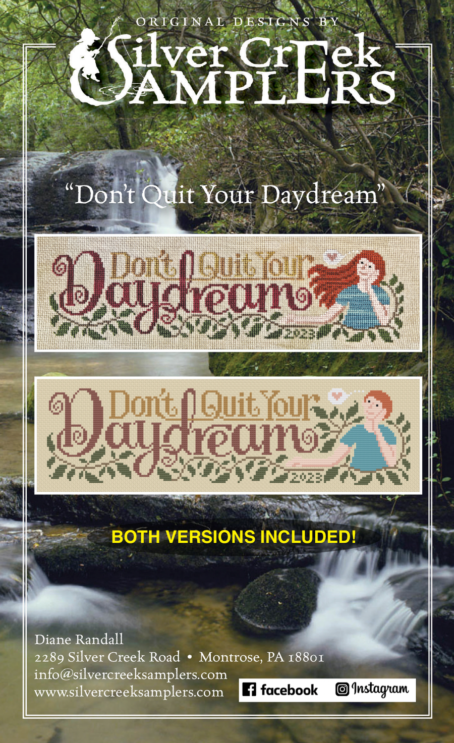 cover for 'Don't Quit Your Daydream' design by Silver Creek Samplers with a scenic background.