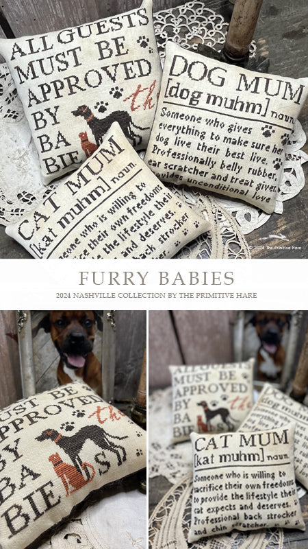 Collection of decorative pillows with text and illustrations, featuring animals and phrases.