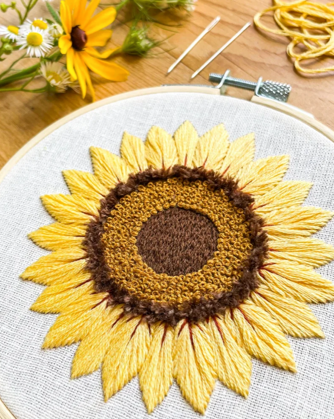 Pre-Order: Gigi's Sunflower (Beginner Embroidery Kit) | Sherwood Forest (begins shipping late August)