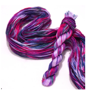 Multicolored purple and pink embroidery floss skein
