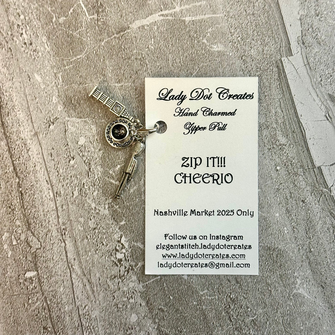Zip It! Cheerio! - Zipper Pull | Lady Dot Creates