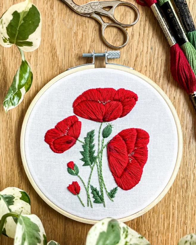 Pre-Order: Jessica's Poppies (Beginner Embroidery Kit) | Sherwood Forest (begins shipping late August)