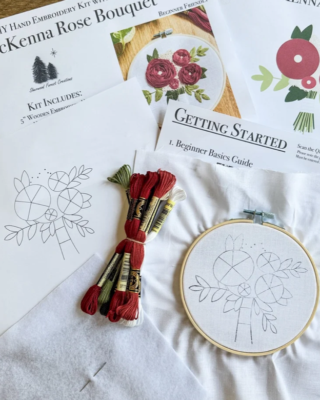 Pre-Order: McKenna Rose Bouquet (Beginner Embroidery Kit) | Sherwood Forest (begins shipping late August)
