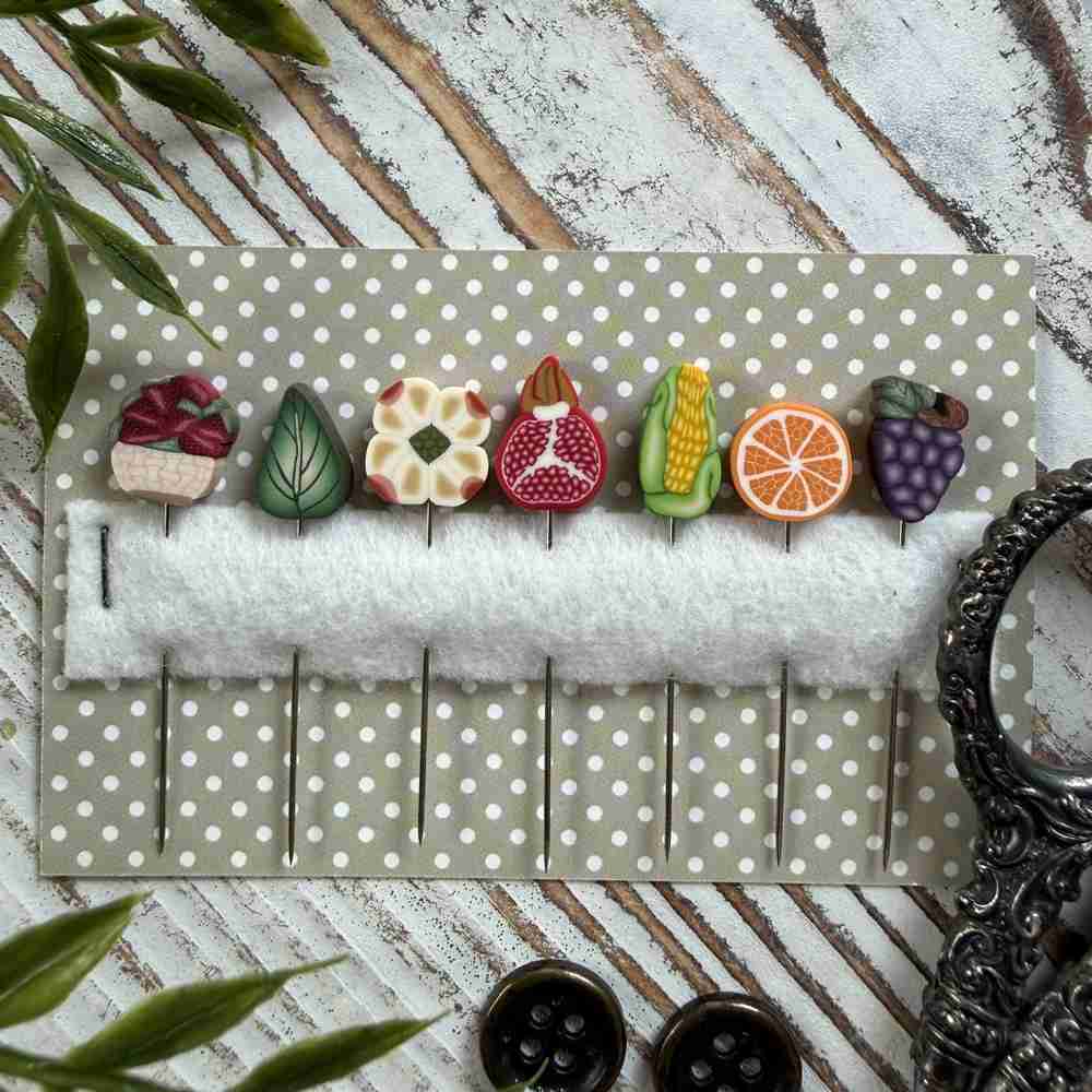 Pre-Order: Mixed Garden Pin Set (7 pins) | Puntini Puntini (ships in Sept)