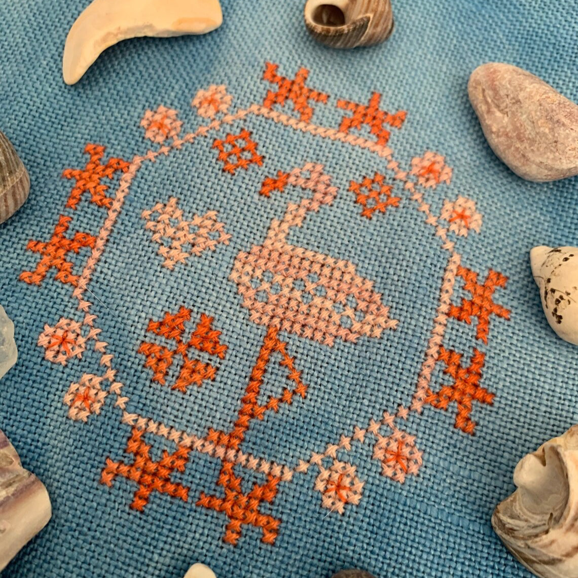 Quirky Quaker Flamingo | Darling & Whimsy Designs – TopKnot Stitcher Shop
