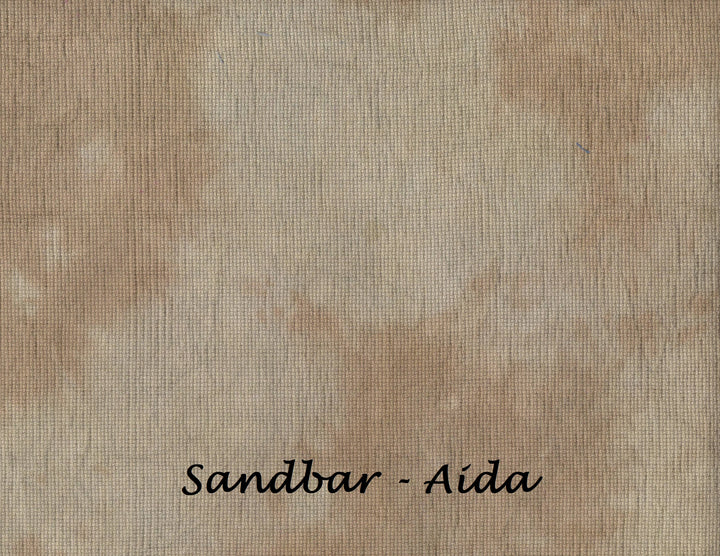 A close-up fabric swatch labeled 'Sandbar - Linen' showing a warm tan linen texture.