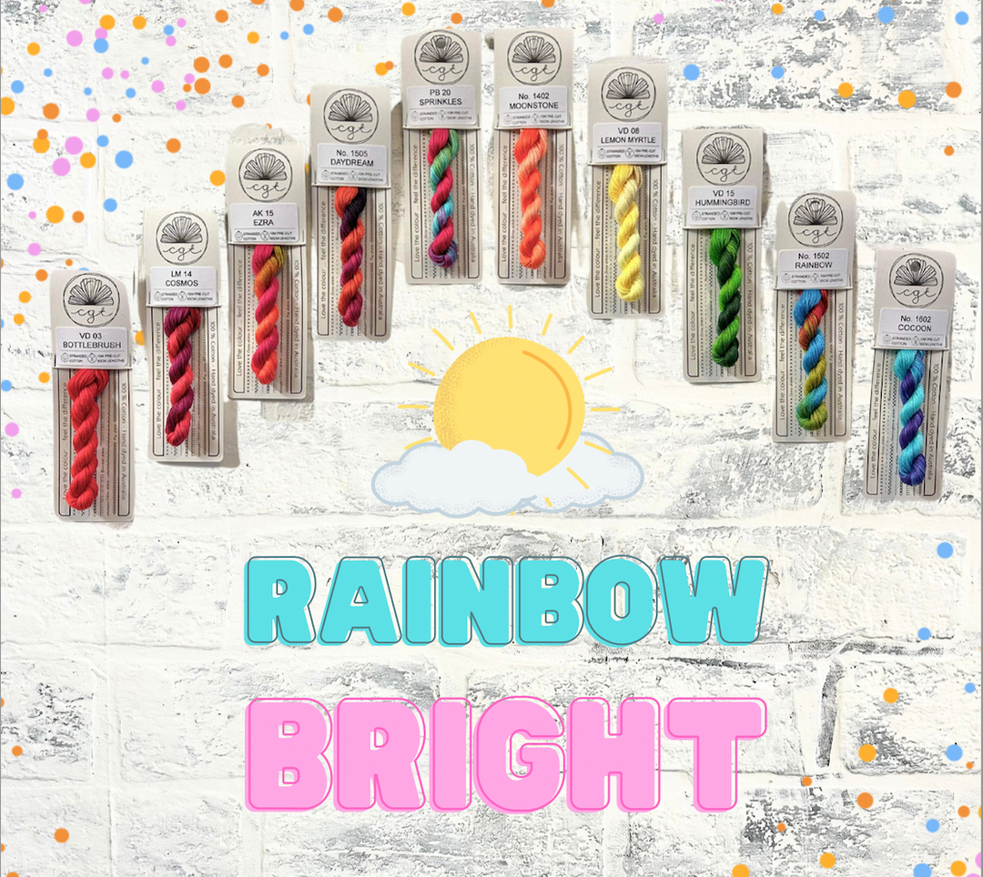 Rainbow Bright Colorway - set of 10 skeins | Cottage Garden Threads