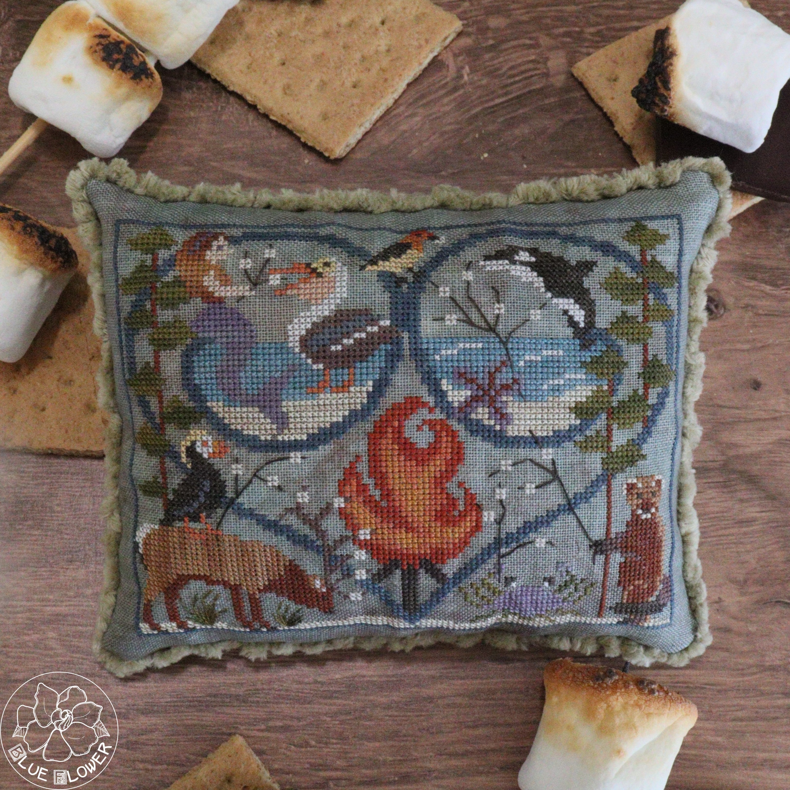 The Blue Flower – TopKnot Stitcher Shop