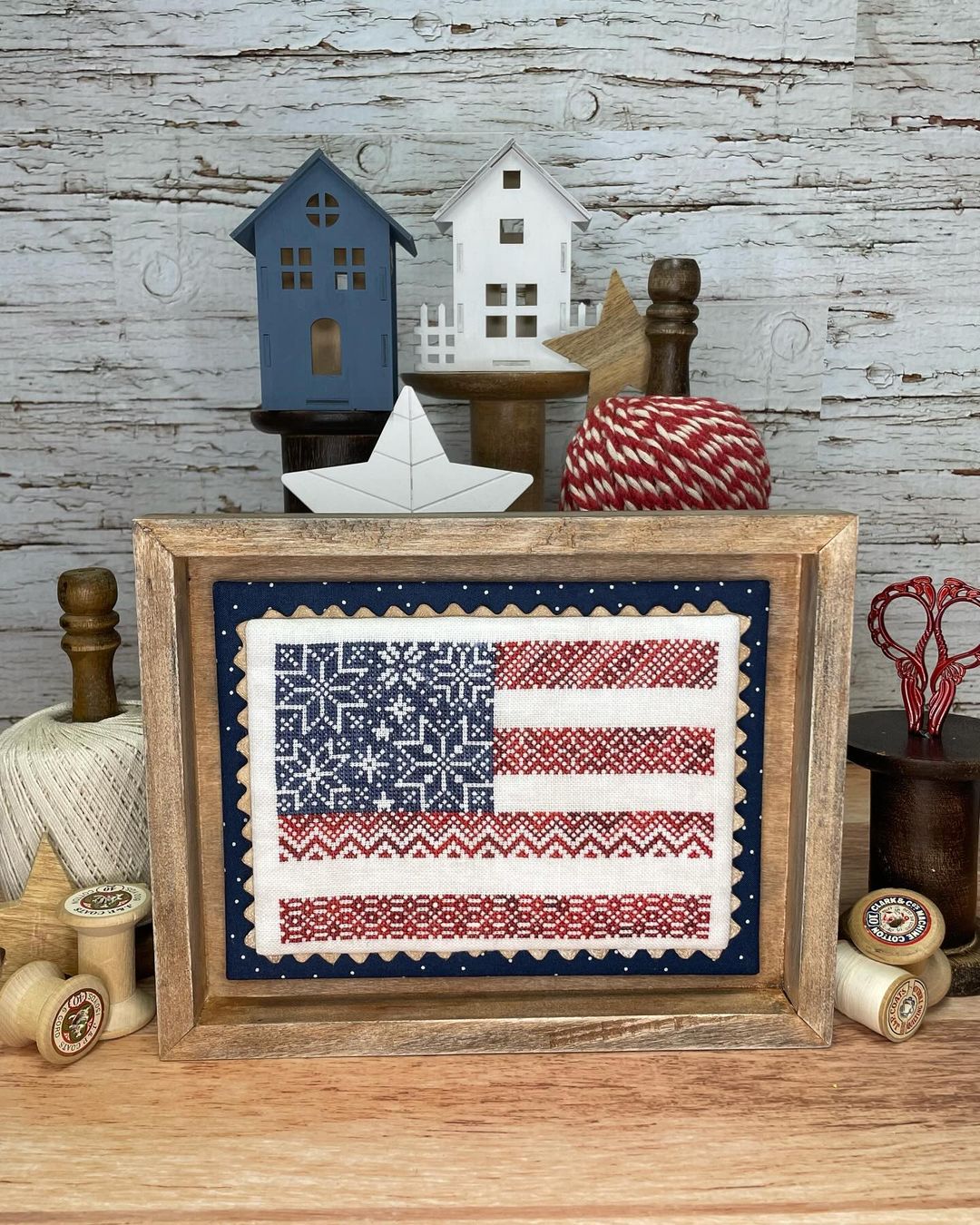 Pre-Order: American Flag (Dinky Dyes thread pack available) | Erin Elizabeth Designs (Nashville Market) *may ship late*