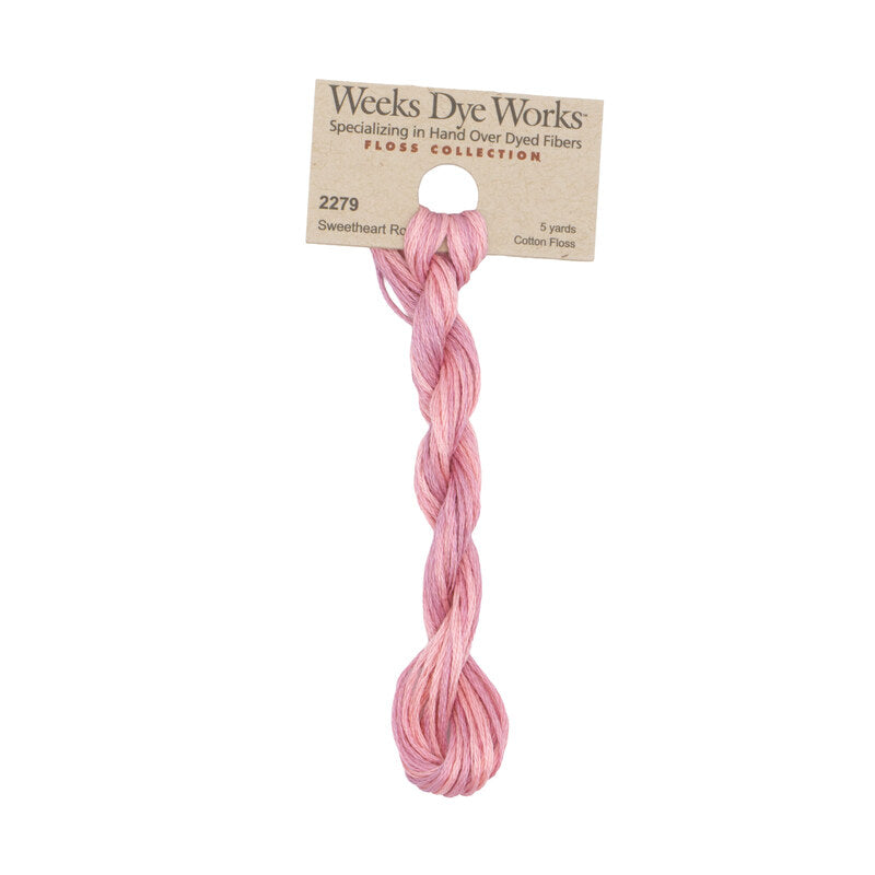 Weeks Dye Works hand-dyed cotton embroidery floss skein in light pink