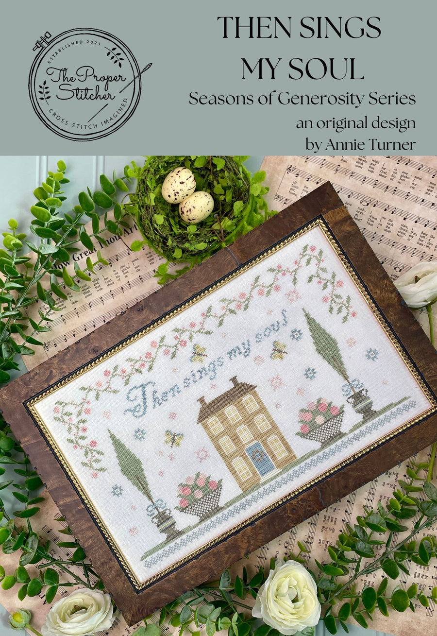 Cross-stitch pattern with decorative elements on a textured surface