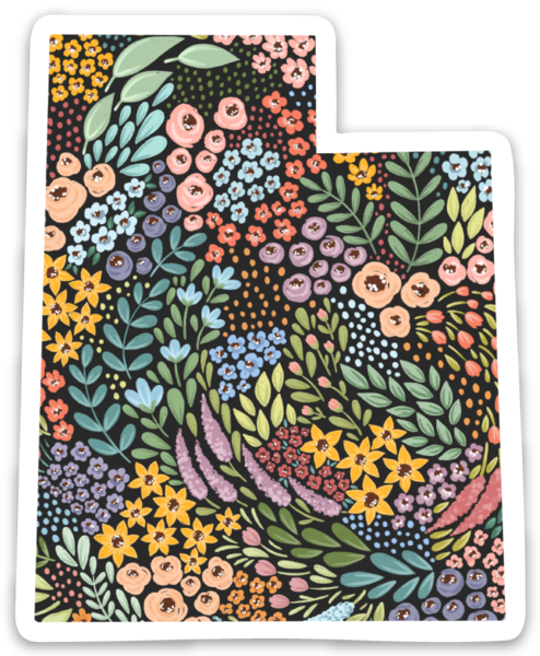 Colorful floral design on a white background