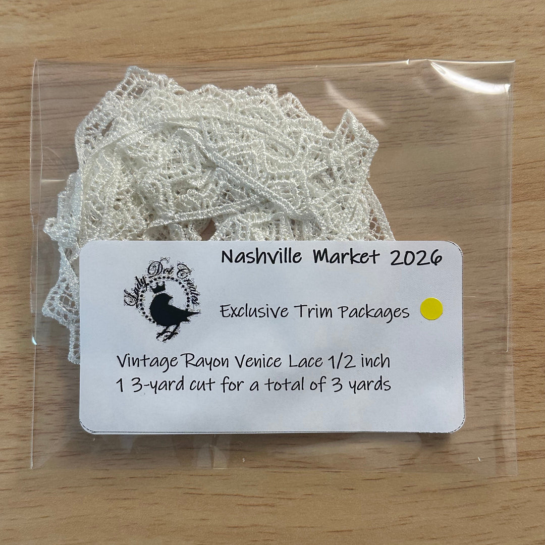 Vintage Rayon Venice Lace 1/2" (3 yards) | Lady Dot Creates