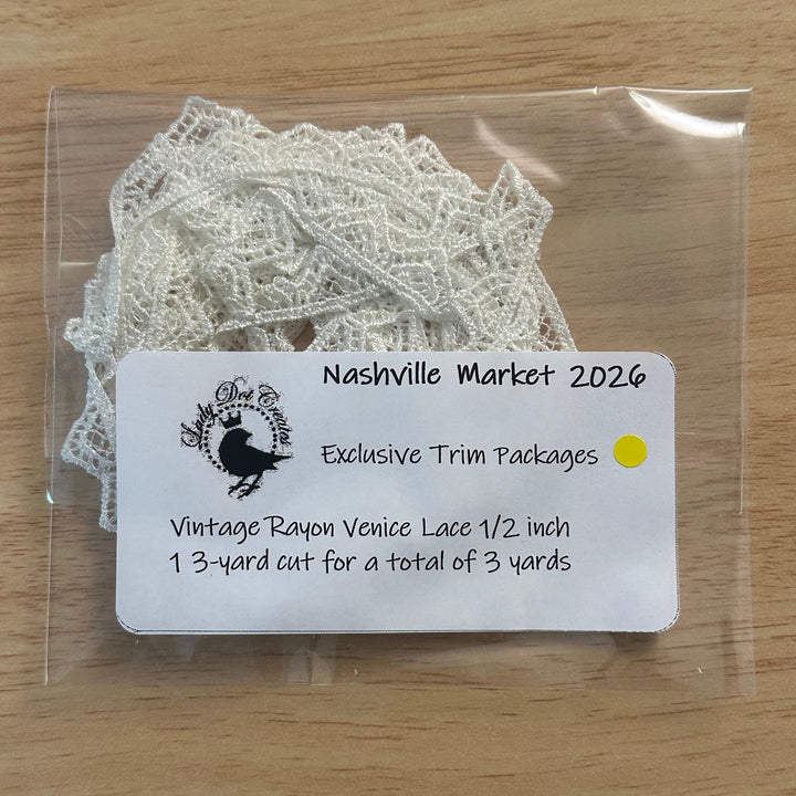 Vintage Rayon Venice Lace 1/2" (3 yards) | Lady Dot Creates