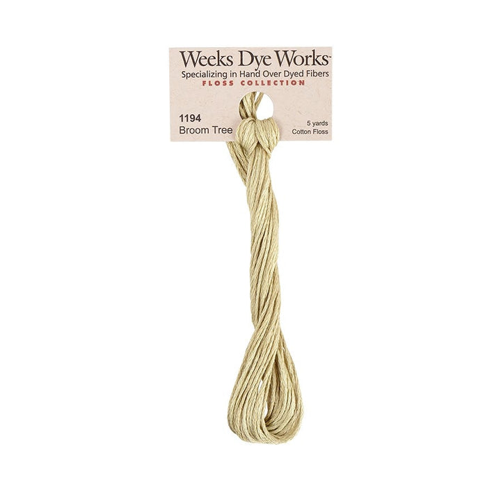 light gold yellowgreen embroidery floss skein