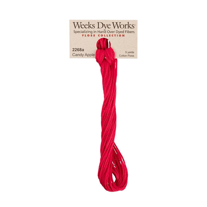 bright candy apple red embroidery floss skein