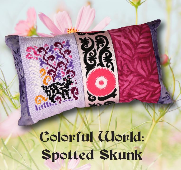 Decorative pillow with floral patterns on a floral background