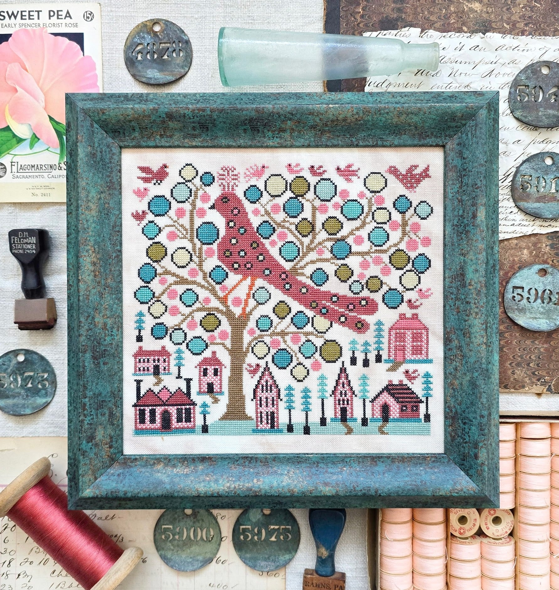 Dot the Bird | Kathy Barrick – TopKnot Stitcher Shop