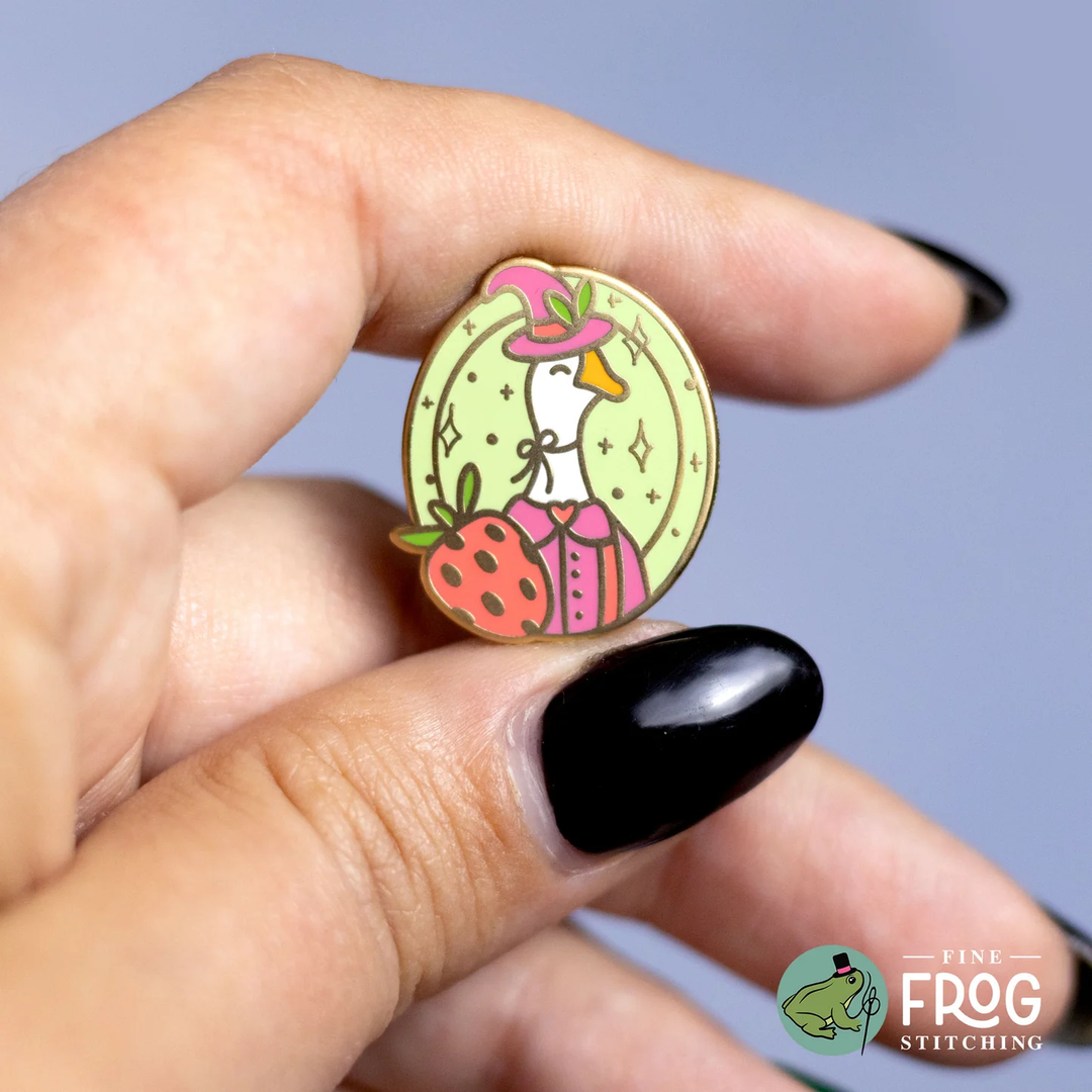 Pre-Order: Strawberry Goose Witch Needleminder | Fine Frog - Marketplace 2026 (begins shipping late Aug)