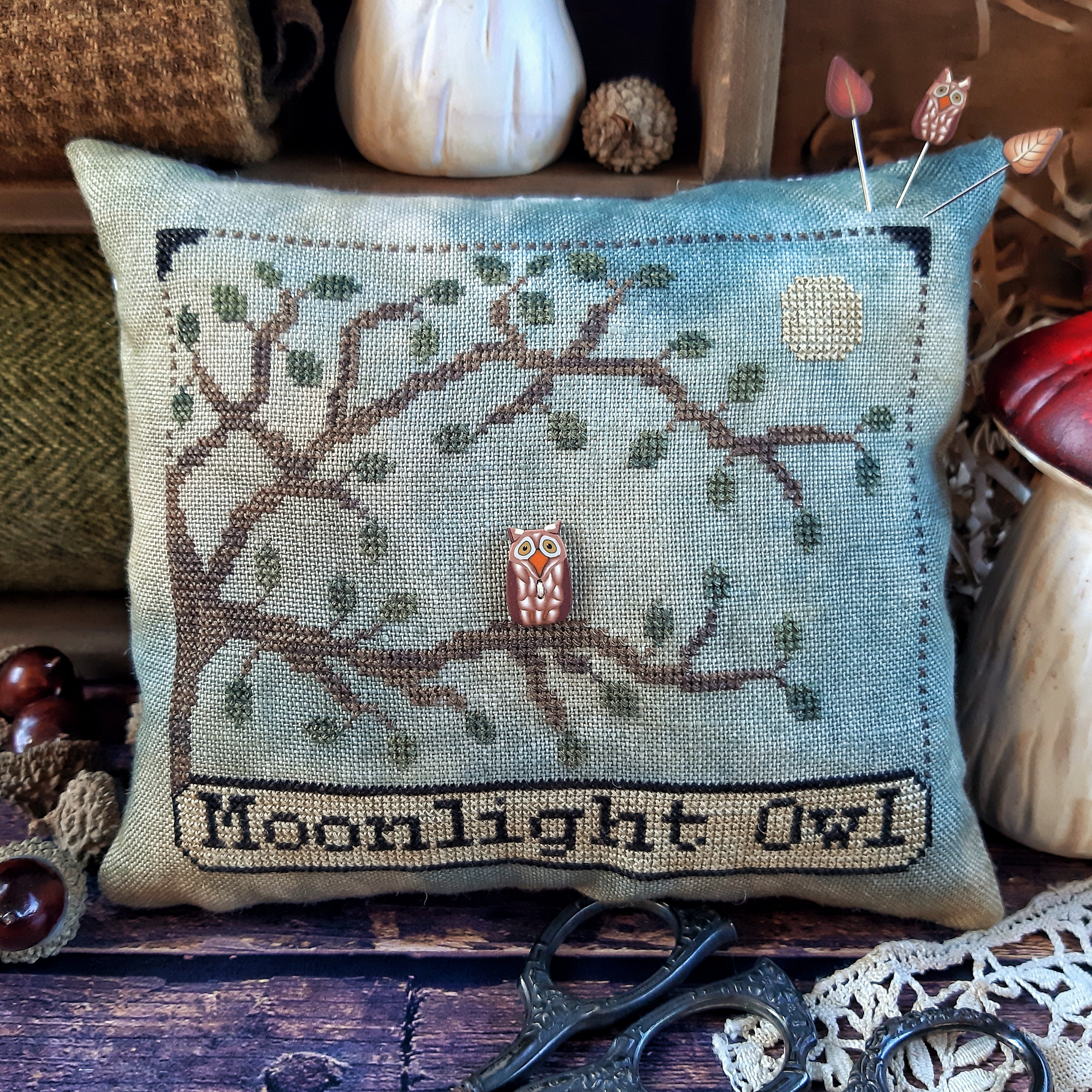 Moonlight Owl (+pin set add-on) | Puntini Puntini
