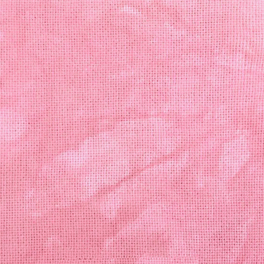 peony aida cross stitch fabric is a bright pink with mottling of lighter pink hand dyed by fiber on a whim 