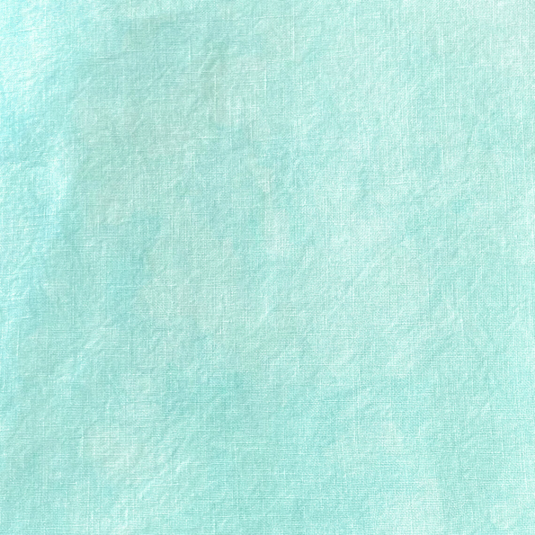 robins egg is a light teal fabric handdyed by fiber on a whim perfect for spring themed cross stitch projects 