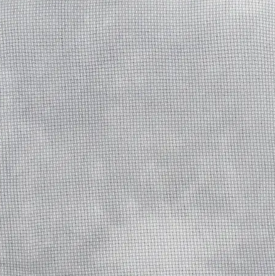 a light gray fabric hand dyed by fiber on a whim for cross stitch projects 