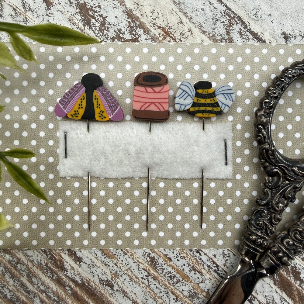 Spring Trinkets Pin Set (3 pins) | Puntini Puntini – TopKnot Stitcher Shop