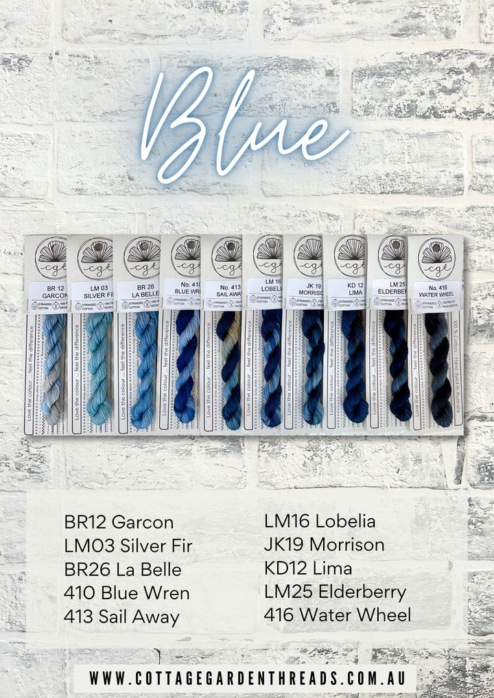 Pre-Order: Blue Colorway - set of 10 blue skeins | Cottage Garden Threads **restocking, ships in May**