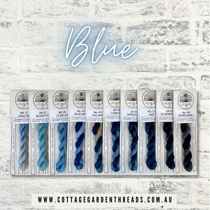 Blue Colorway - set of 10 blue skeins | Cottage Garden Threads