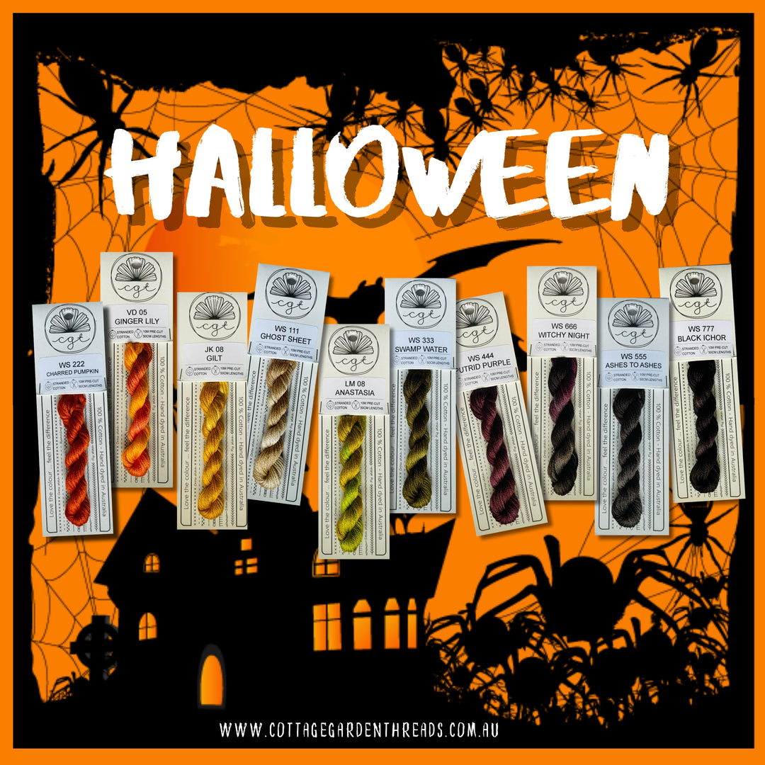 Halloween Colorway - set of 10 spooky skeins | Cottage Garden Threads