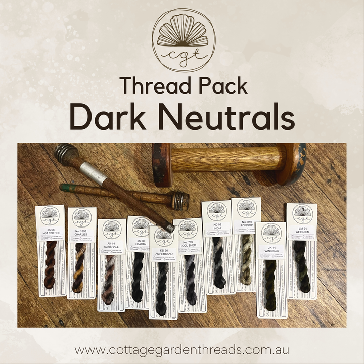 Dark Neutrals Colorway - set of 10 skeins | Cottage Garden Threads