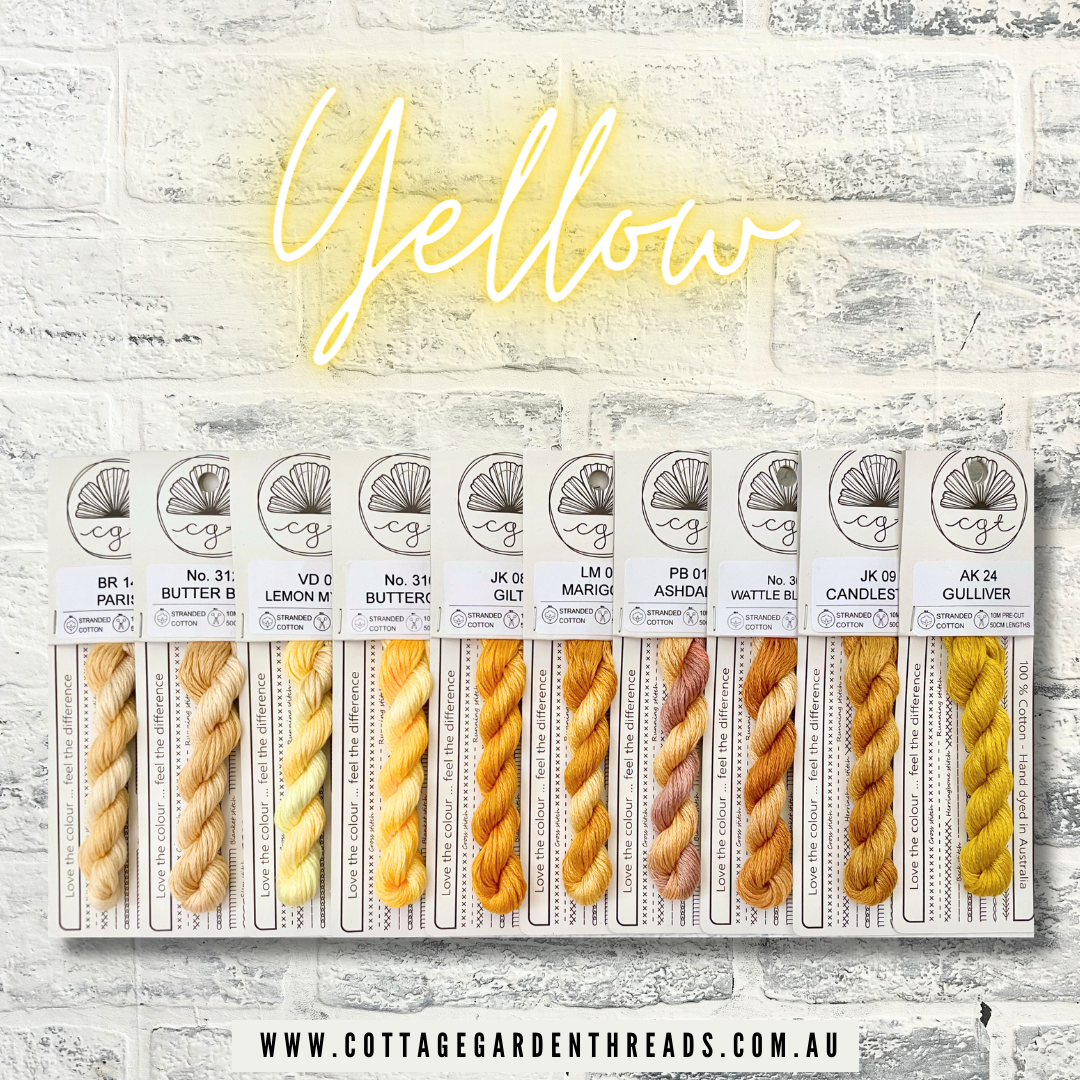 Yellow Colorway - set of 10 yellow skeins | Cottage Garden Threads