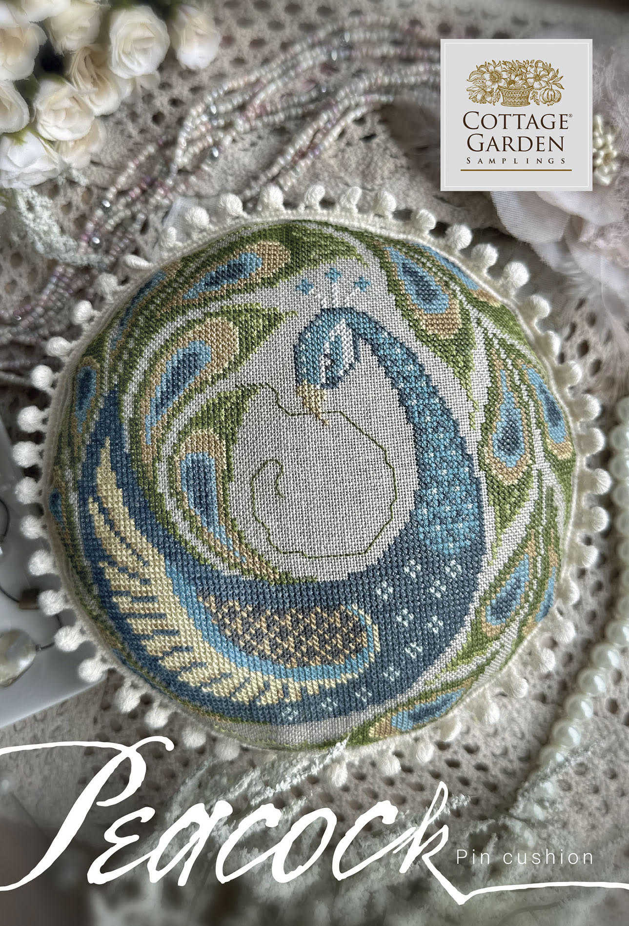 Pre-Order: Peacock Pin Cushion | Cottage Garden Samplings (ships early May)