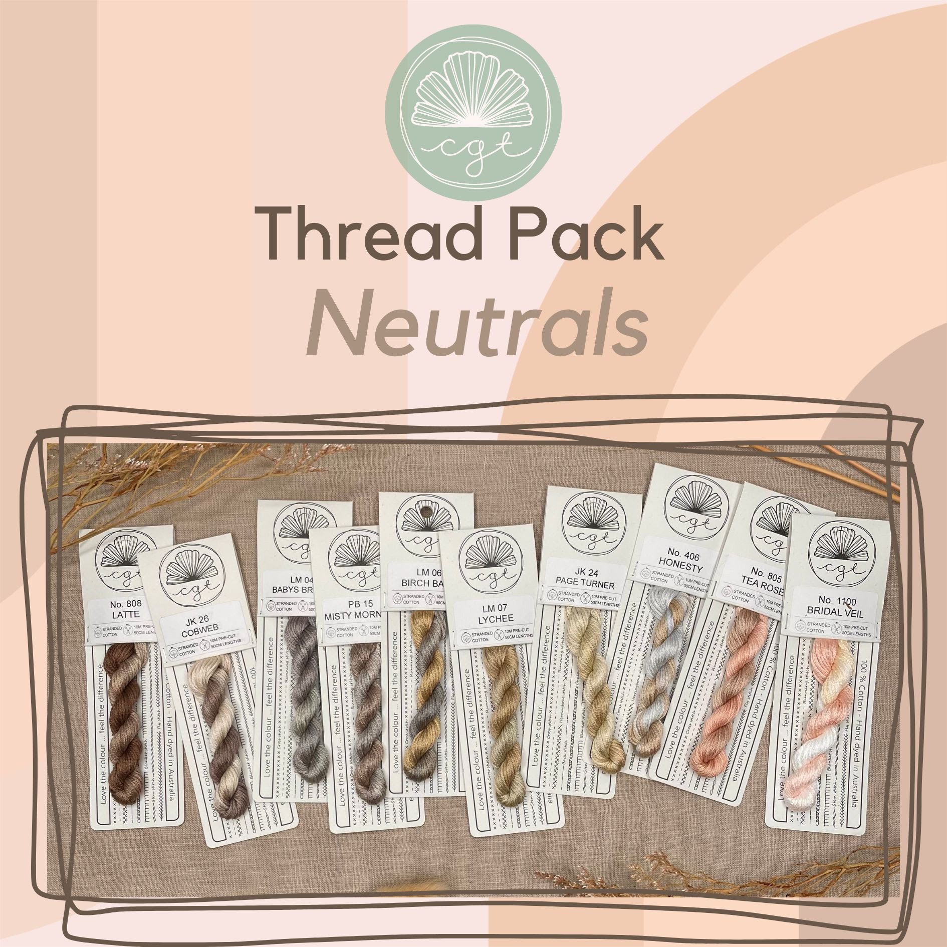 Neutrals Colorway - set of 10 skeins | Cottage Garden Threads