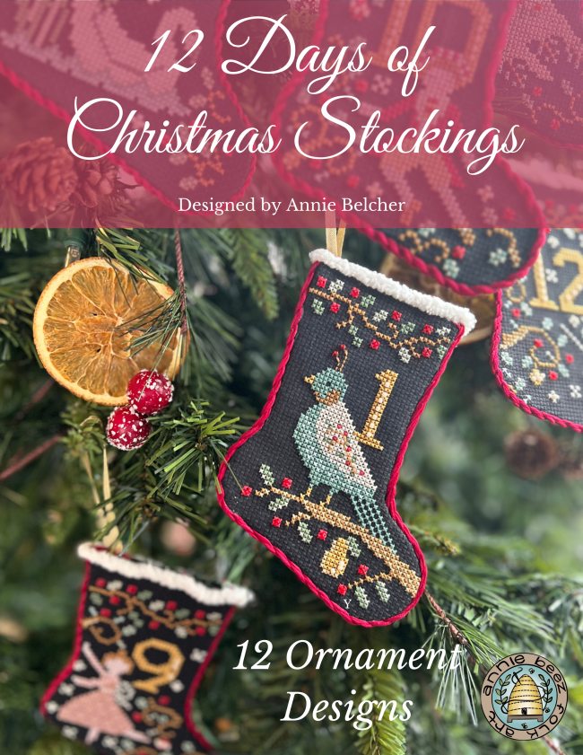 Pre-Order: 12 Days of Christmas Stockings (Book with 12 Designs) | Annie Beez Folk Art (Nashville Market *may ship late*)