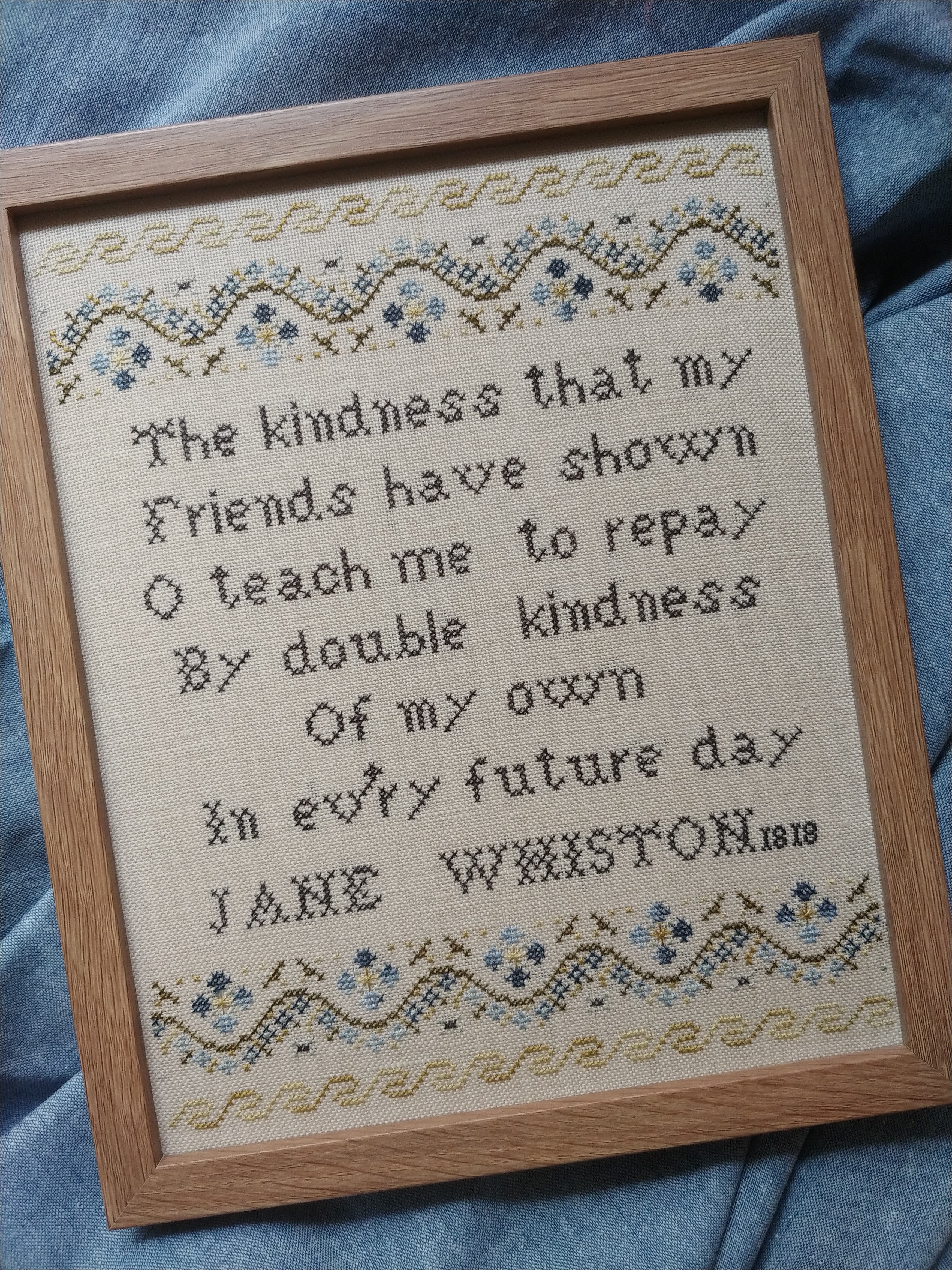 On Kindness: Jane Whiston 1818 (+thread pack add-on) | Mojo Stitches - Marketplace