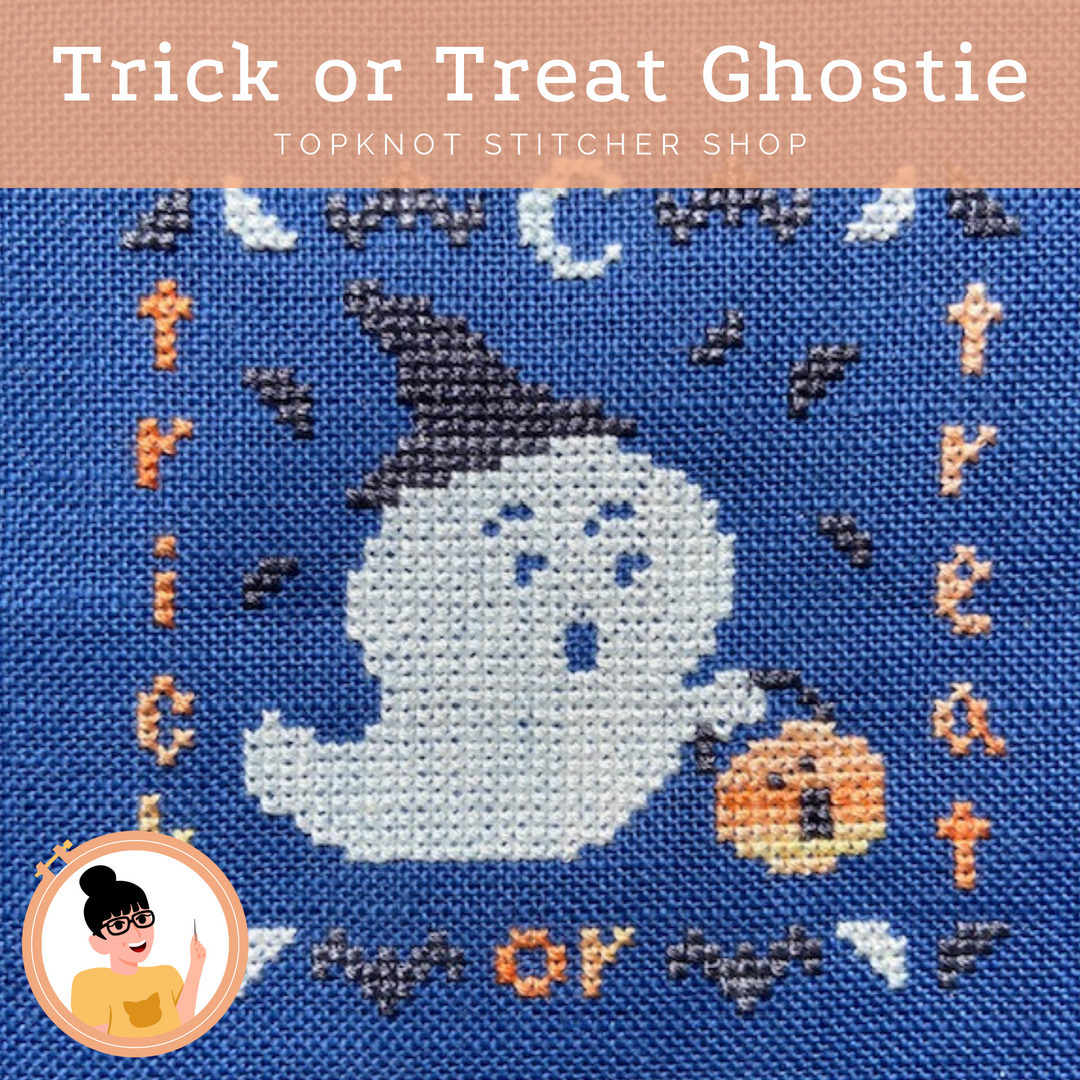 Trick or Treat Ghostie (Be My Boo, Part 2!) | TopKnot Stitcher Shop - Printed Pattern