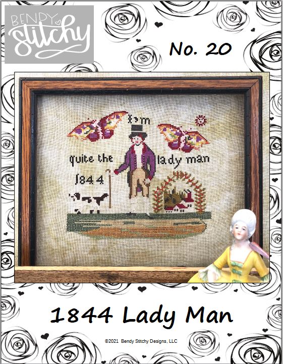 1844 Lady Man - Antique Reproduction | Bendy Stitchy